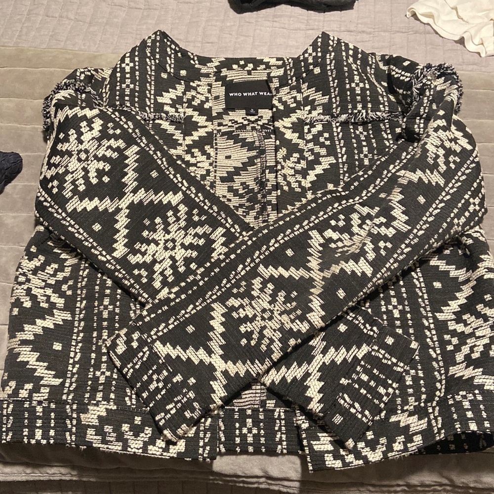 Who What Wear fringe detail open jacket